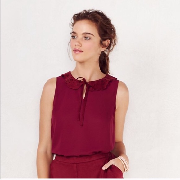 LC Lauren Conrad Tops - Lauren Conrad Faux Suede Collard Tank